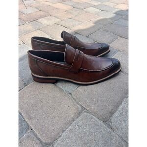 Unbranded Mens Classic Leather Dress Loafers 12 Brown Penny Slip On Old Money